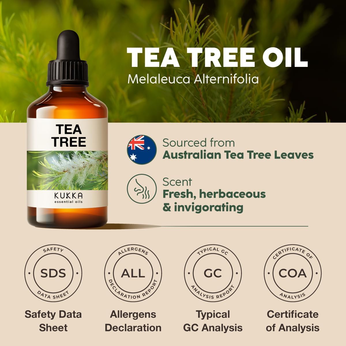 100% Pure & Natural Tea Tree Oil by Kukka Essential Oils