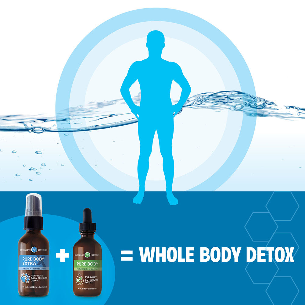 Touchstone Essentials Zeolite Detox Pack 30-day supply | 1 Pure Body (20mL) & 1 Pure Body Extra (60mL)