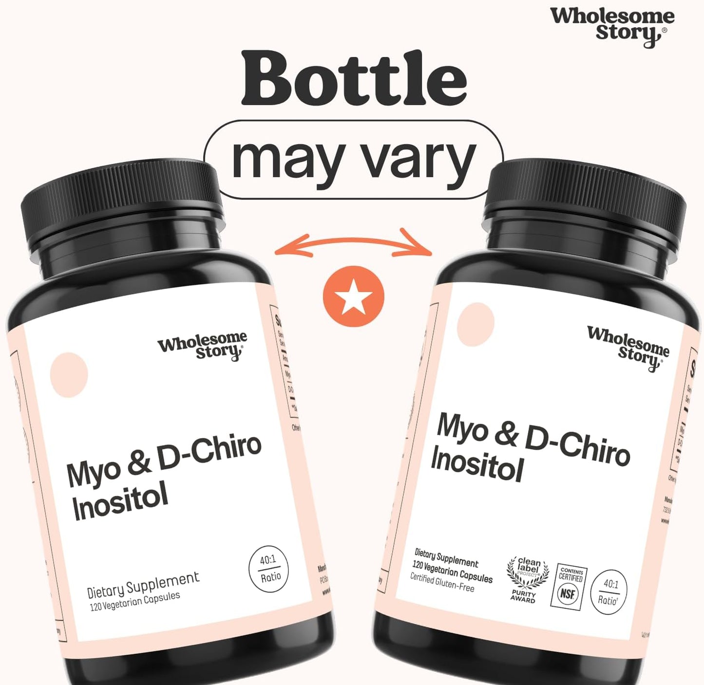 Wholesome Story Myo-Inositol & D-Chiro Inositol Capsules 40:1 Ratio (30-Day Supply)