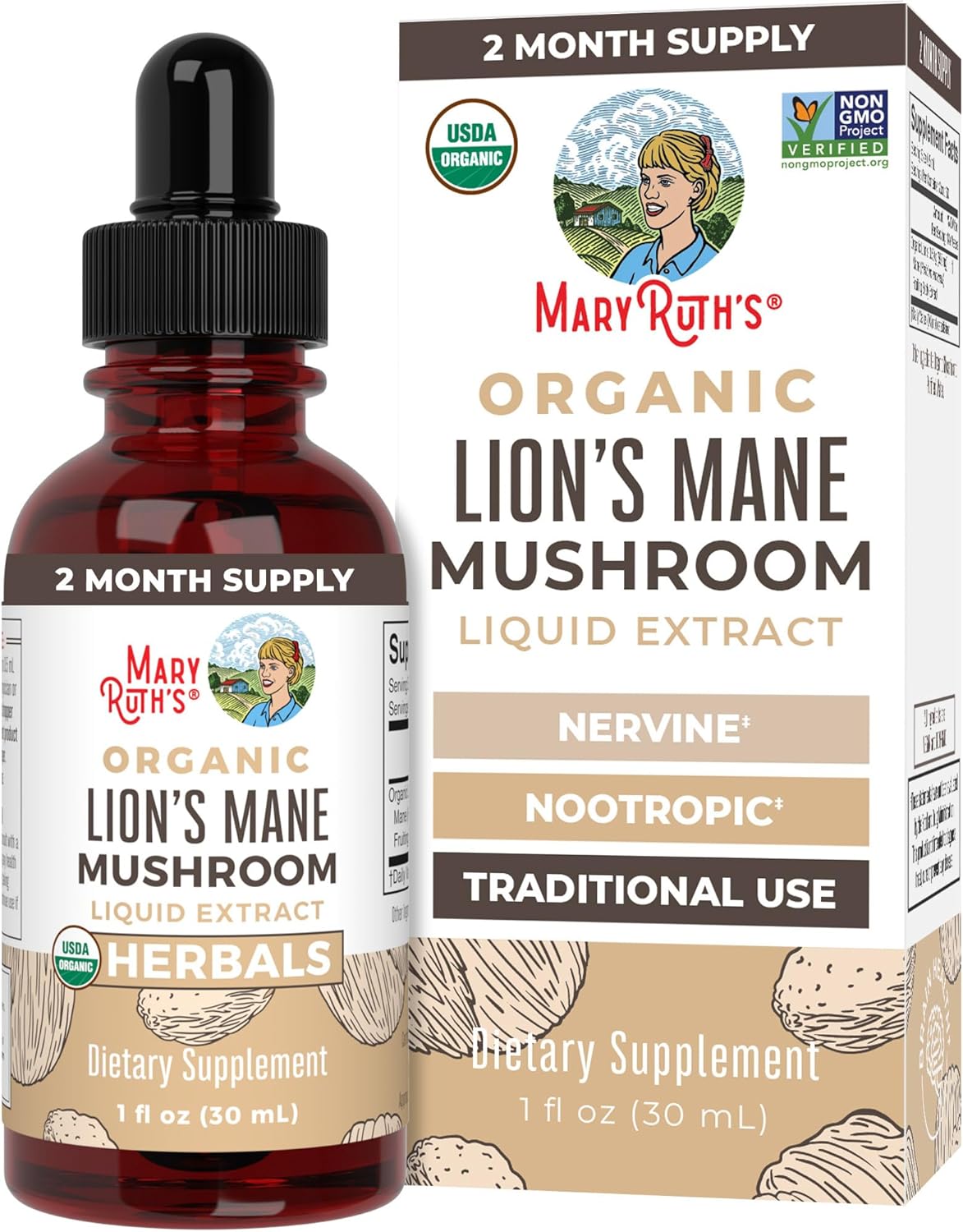 MaryRuth Organics Lions Mane Mushroom Supplement 30ML
