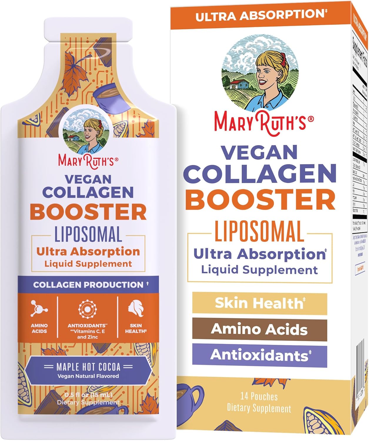 MaryRuth Organics Collagen Booster Liposomal | Sugar Free | Liquid Collagen Booster with Vitamin C, Vitamin E, Zinc, Copper & Silica
