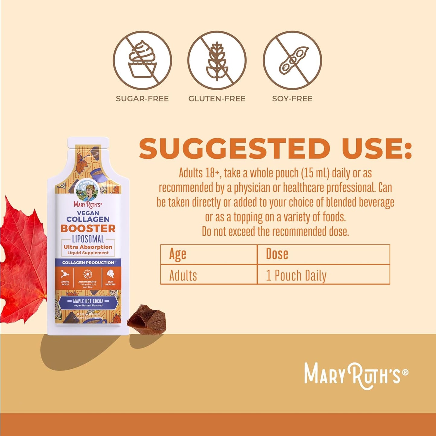 MaryRuth Organics Collagen Booster Liposomal | Sugar Free | Liquid Collagen Booster with Vitamin C, Vitamin E, Zinc, Copper & Silica