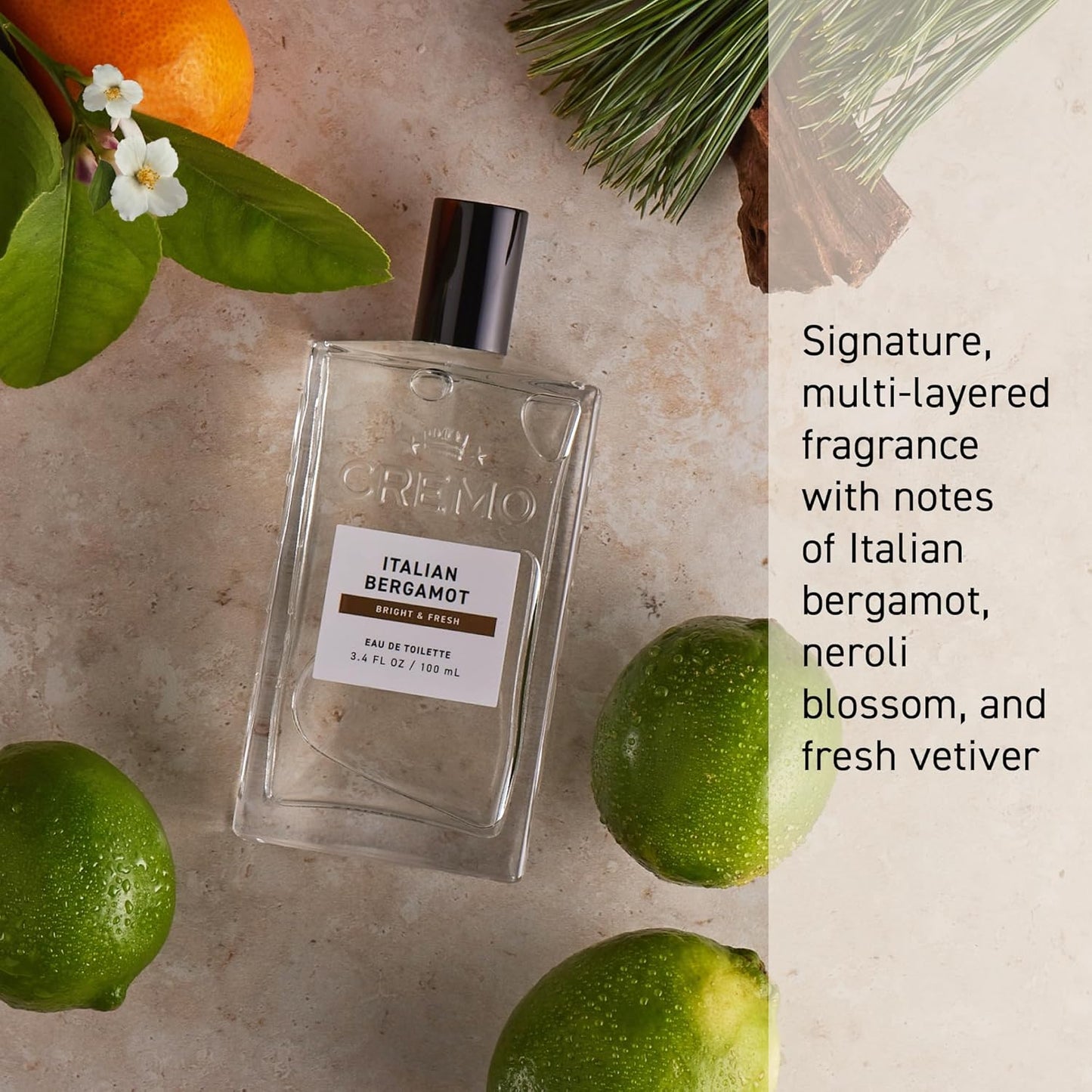 Cremo Italian Bergamot Spray Cologne For Men