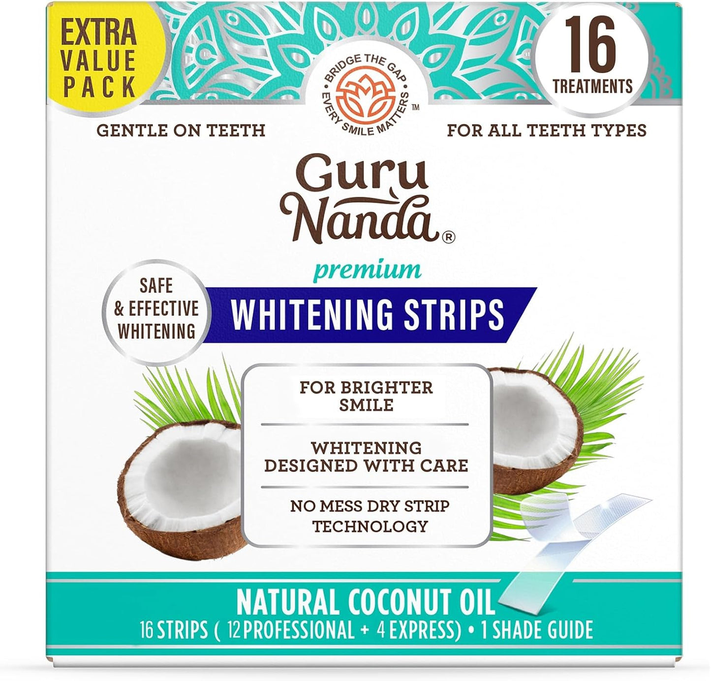GuruNanda Teeth Whitening Strips - 16-Day Treatment
