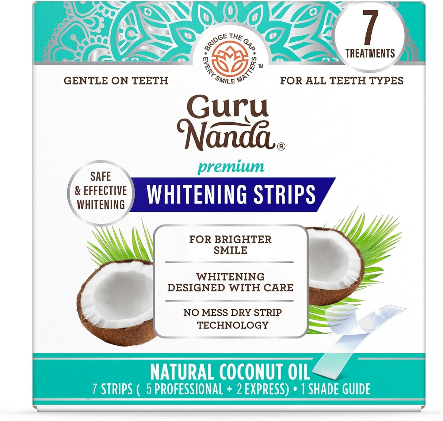 GuruNanda Teeth Whitening Strips - 7-Day Treatment