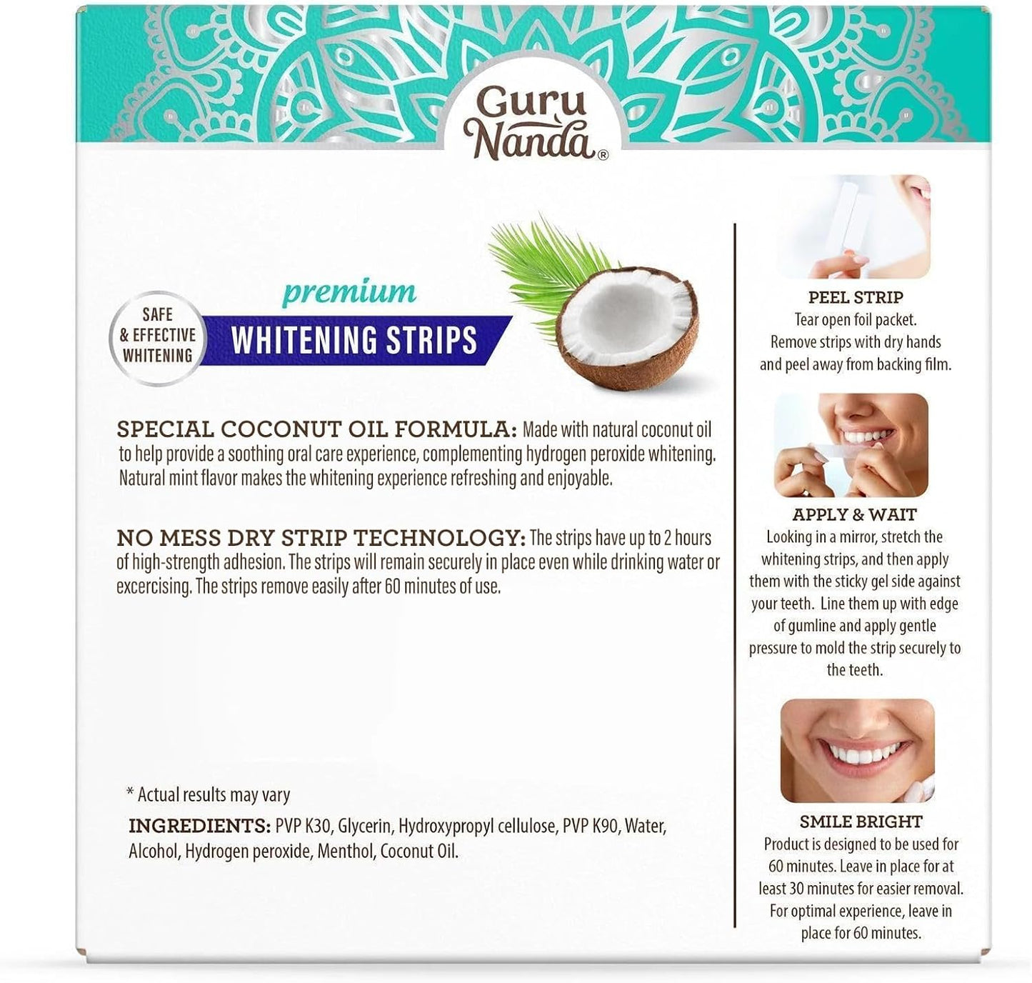GuruNanda Teeth Whitening Strips - 7-Day Treatment