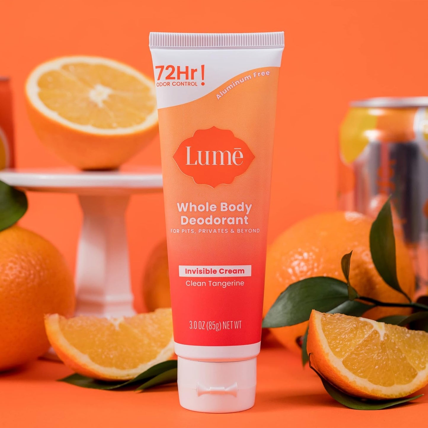 Lume Whole Body Deodorant Invisible Cream Tube - Clean Tangerine