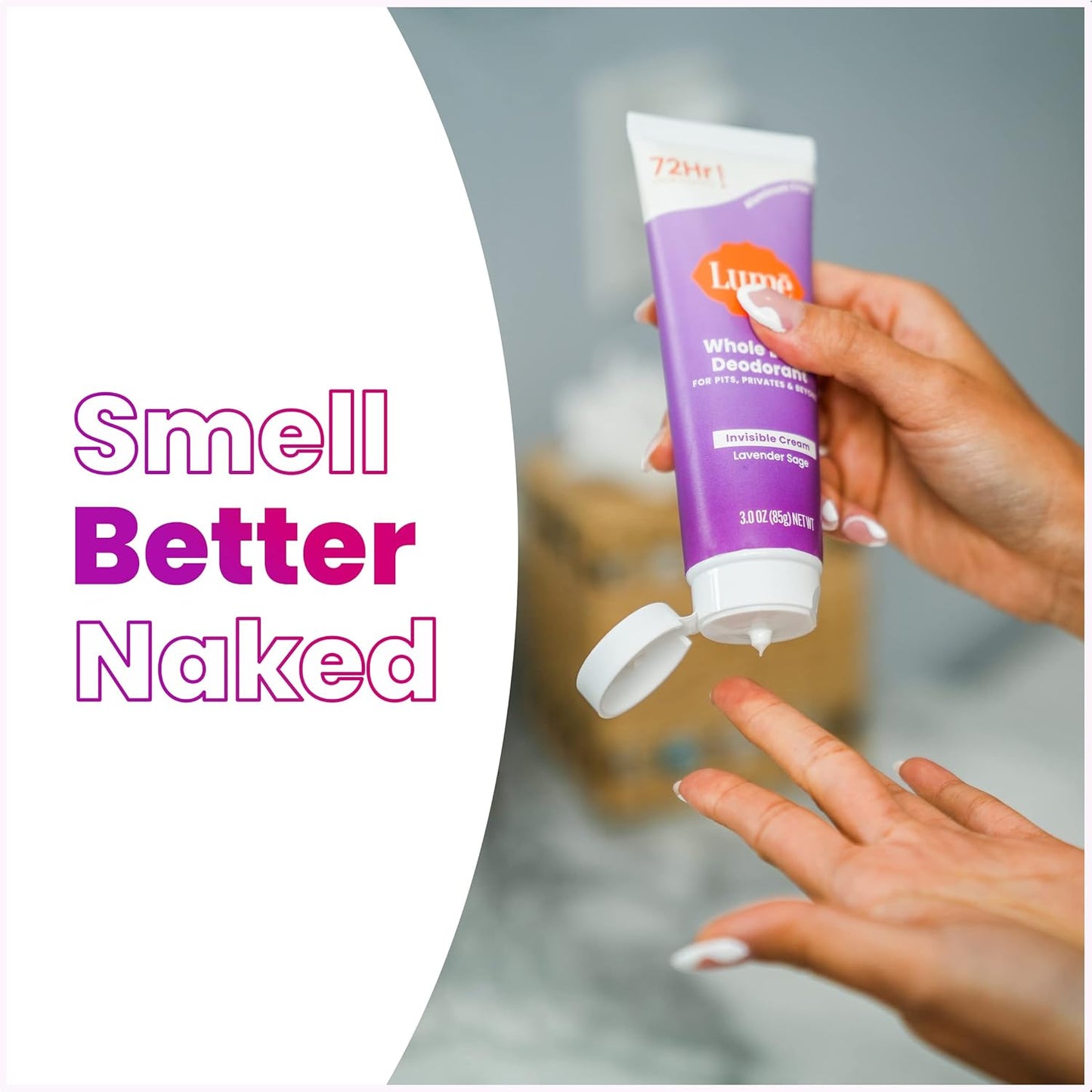 Lume Whole Body Deodorant Invisible Cream Tube - Lavender Sage