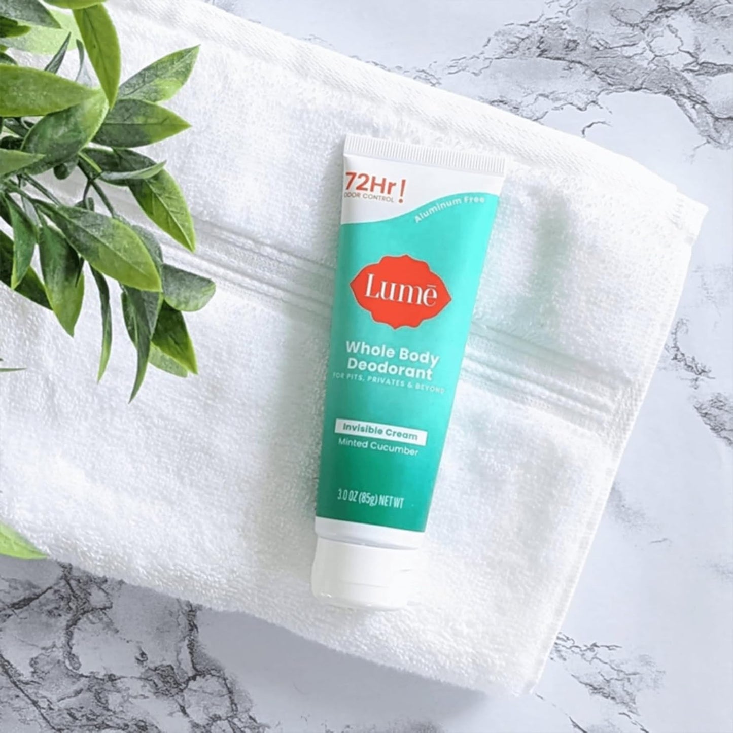 Lume Whole Body Deodorant Invisible Cream Tube - Minted Cucumber
