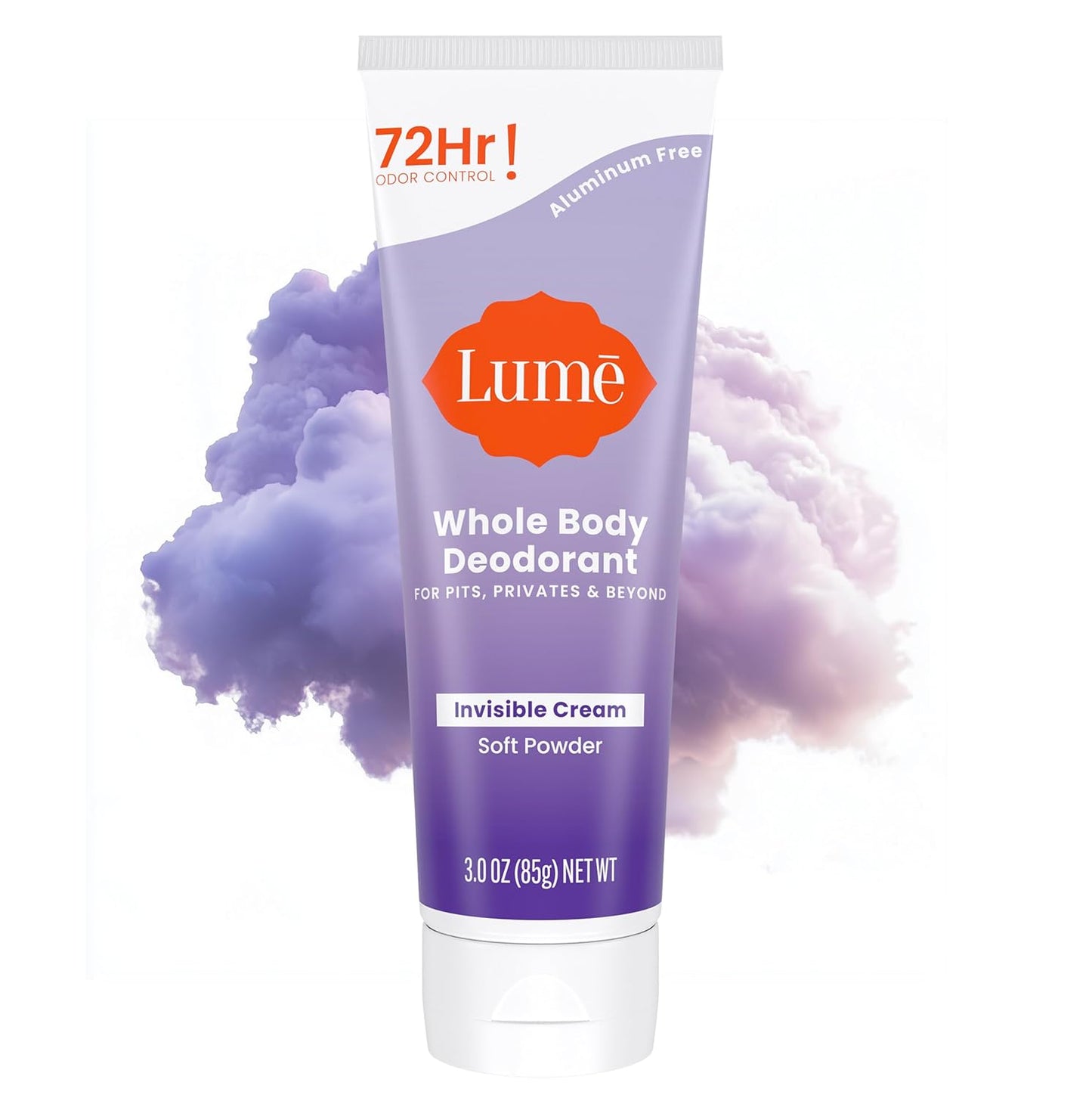 Lume Whole Body Deodorant Invisible Cream Tube - Soft Powder