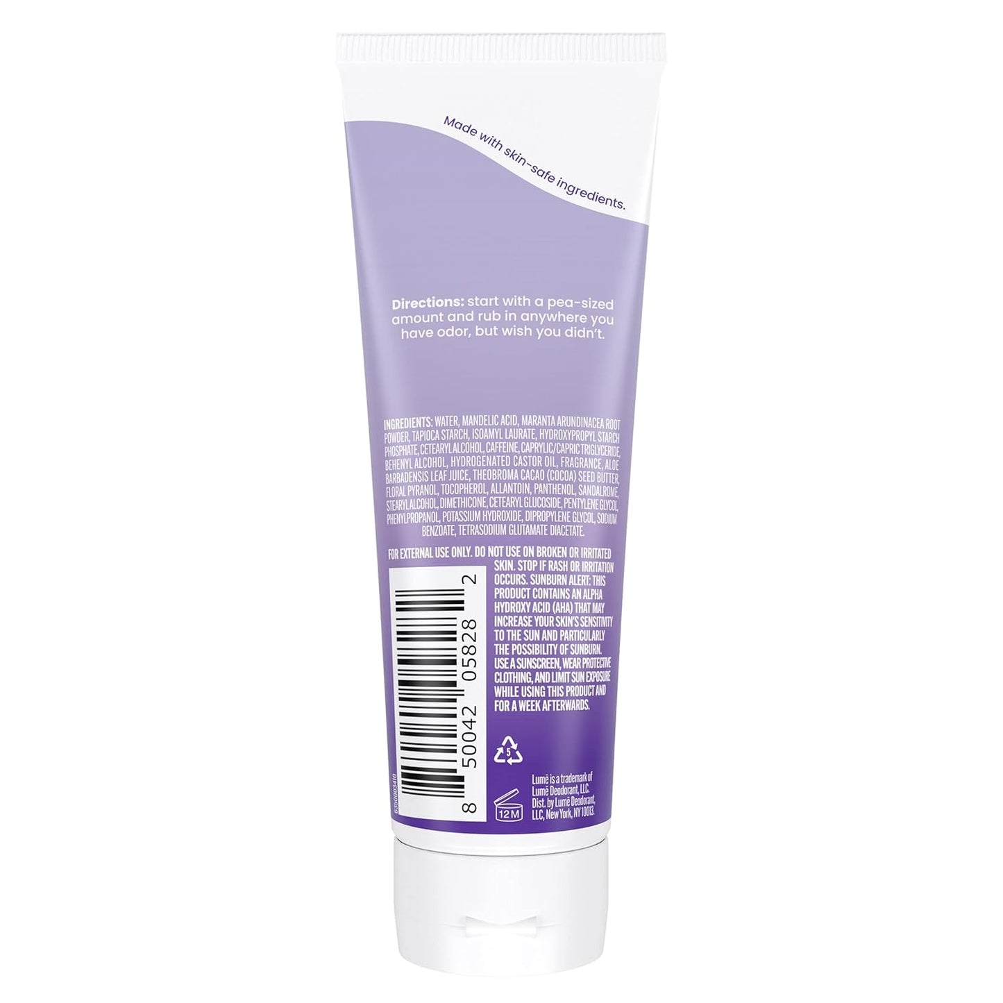 Lume Whole Body Deodorant Invisible Cream Tube - Soft Powder