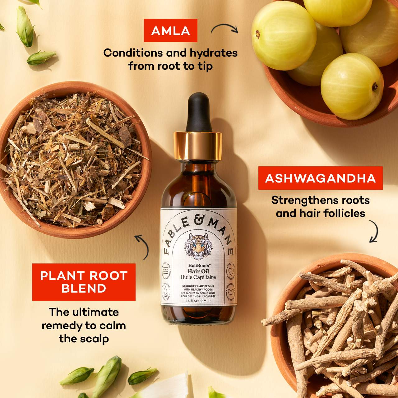 Fable & Mane HoliRoots™ Pre-Wash Treatment Oil for Thinning Hair 55ml