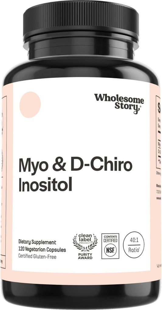 Wholesome Story Myo-Inositol & D-Chiro Inositol Capsules 40:1 Ratio (30-Day Supply)