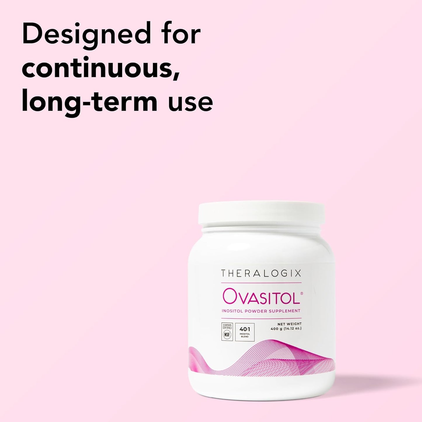 Theralogix Ovasitol Inositol Powder 90-Day Supply (400g) – 40:1 Myo-Inositol & D-Chiro Inositol