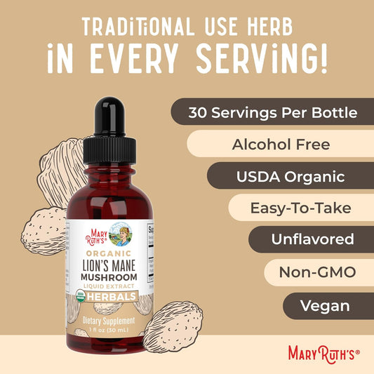 MaryRuth Organics Lions Mane Mushroom Supplement 30ML