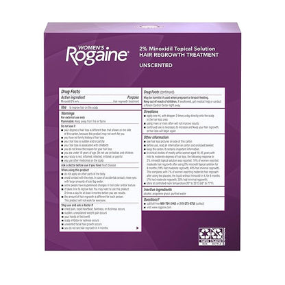 Rogaine Women's 2% Minoxidil Topical Solution for Womens Hair Thinning and Loss &amp; Hair Regrowth