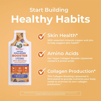 MaryRuth Organics Collagen Booster Liposomal | Sugar Free | Liquid Collagen Booster with Vitamin C, Vitamin E, Zinc, Copper & Silica