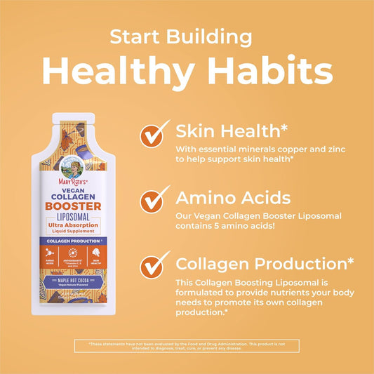 MaryRuth Organics Collagen Booster Liposomal | Sugar Free | Liquid Collagen Booster with Vitamin C, Vitamin E, Zinc, Copper & Silica