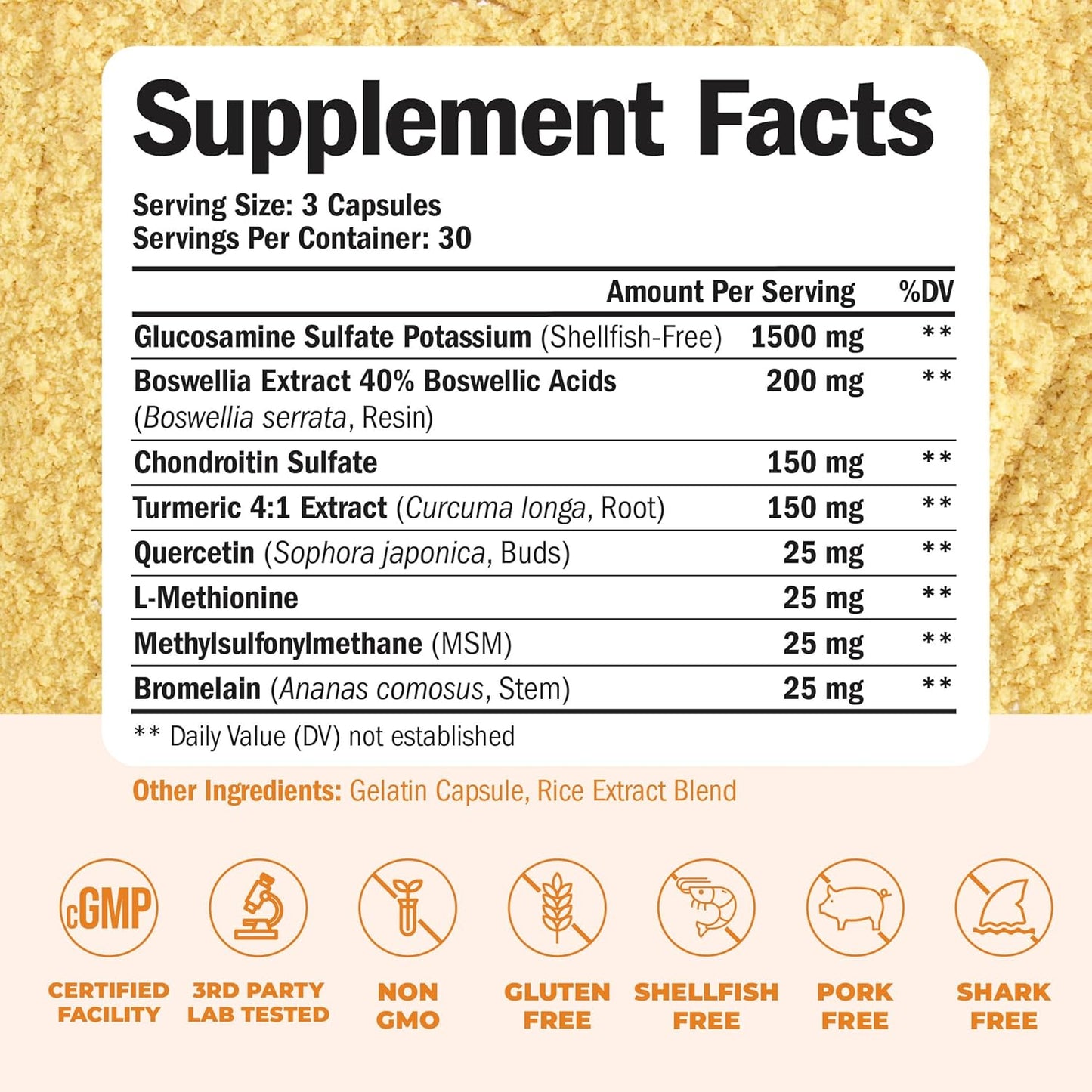 Vimerson Health Glucosamine Chondroitin MSM and Turmeric Supplement