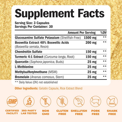 Vimerson Health Glucosamine Chondroitin MSM and Turmeric Supplement