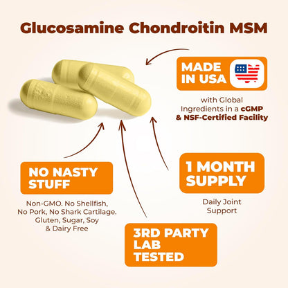 Vimerson Health Glucosamine Chondroitin MSM and Turmeric Supplement