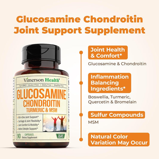 Vimerson Health Glucosamine Chondroitin MSM and Turmeric Supplement