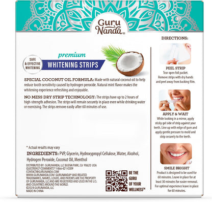 GuruNanda Teeth Whitening Strips - 16-Day Treatment