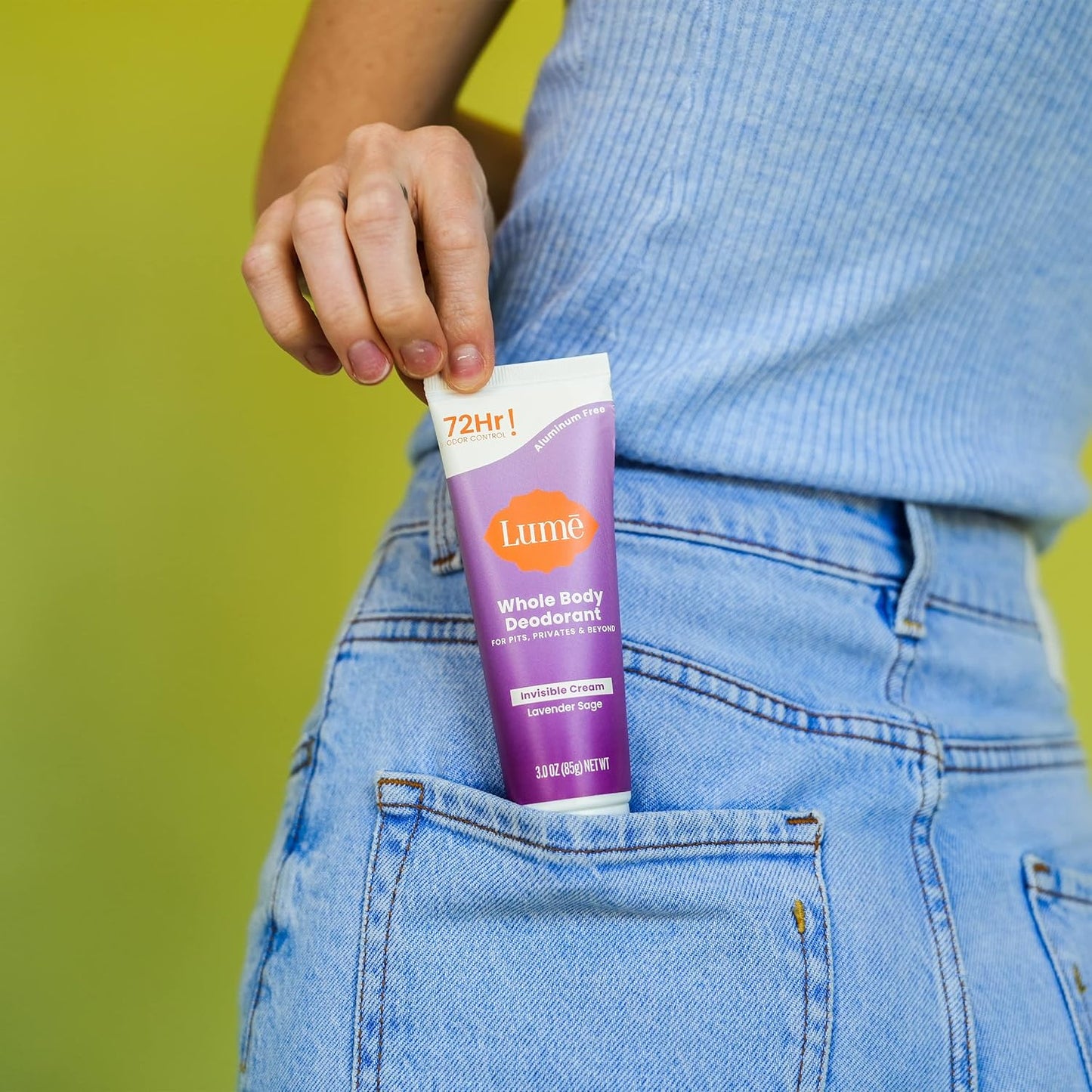 Lume Whole Body Deodorant Invisible Cream Tube - Lavender Sage