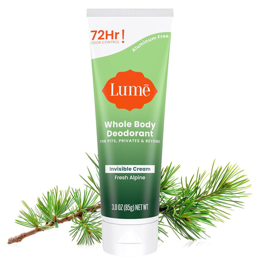 Lume Whole Body Deodorant Invisible Cream Tube - Fresh Alpine