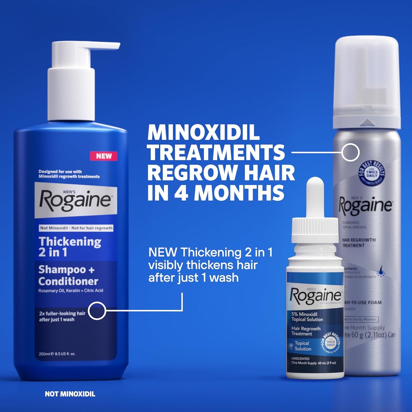 Rogaine Extra Strength 5% Minoxidil Topical Solution for Hair Loss & Regrowth