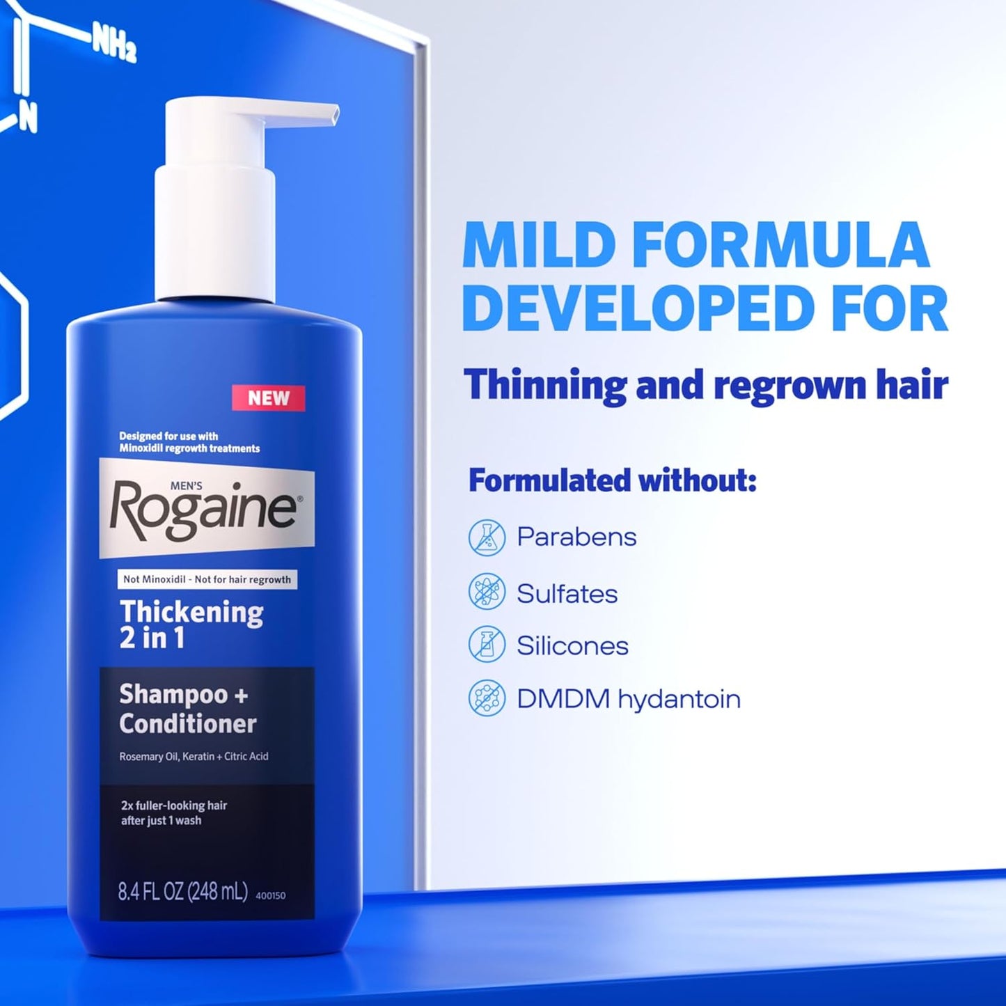Rogaine Men's Hair Thickening 2 in 1 Shampoo + Conditioner