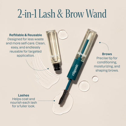 Cliganic Organic Castor Oil, 100% Pure (1oz Glass Bottle with Eyelash Kit) - For Eyelashes, Eyebrows, Hair & Skin