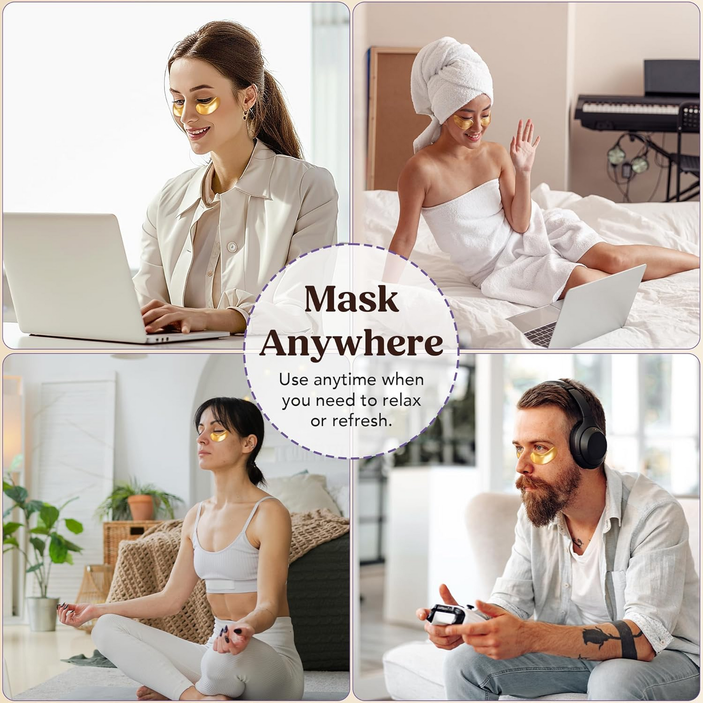 DERMORA Golden Glow Under Eye Patches (15 pairs)