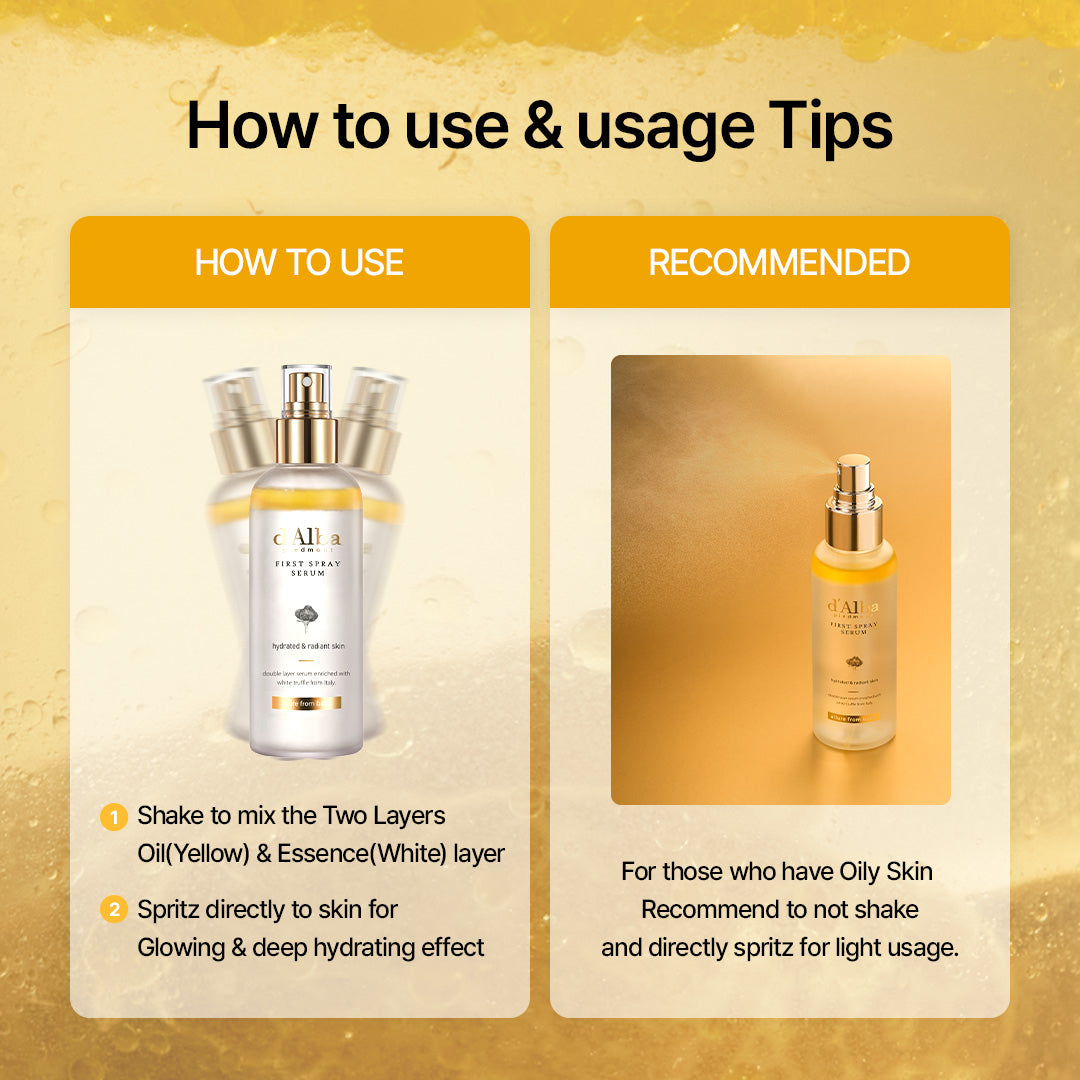 (DECANT) d'Alba First Spray Serum 15ml Travel Size | Repacked from Original Bottle