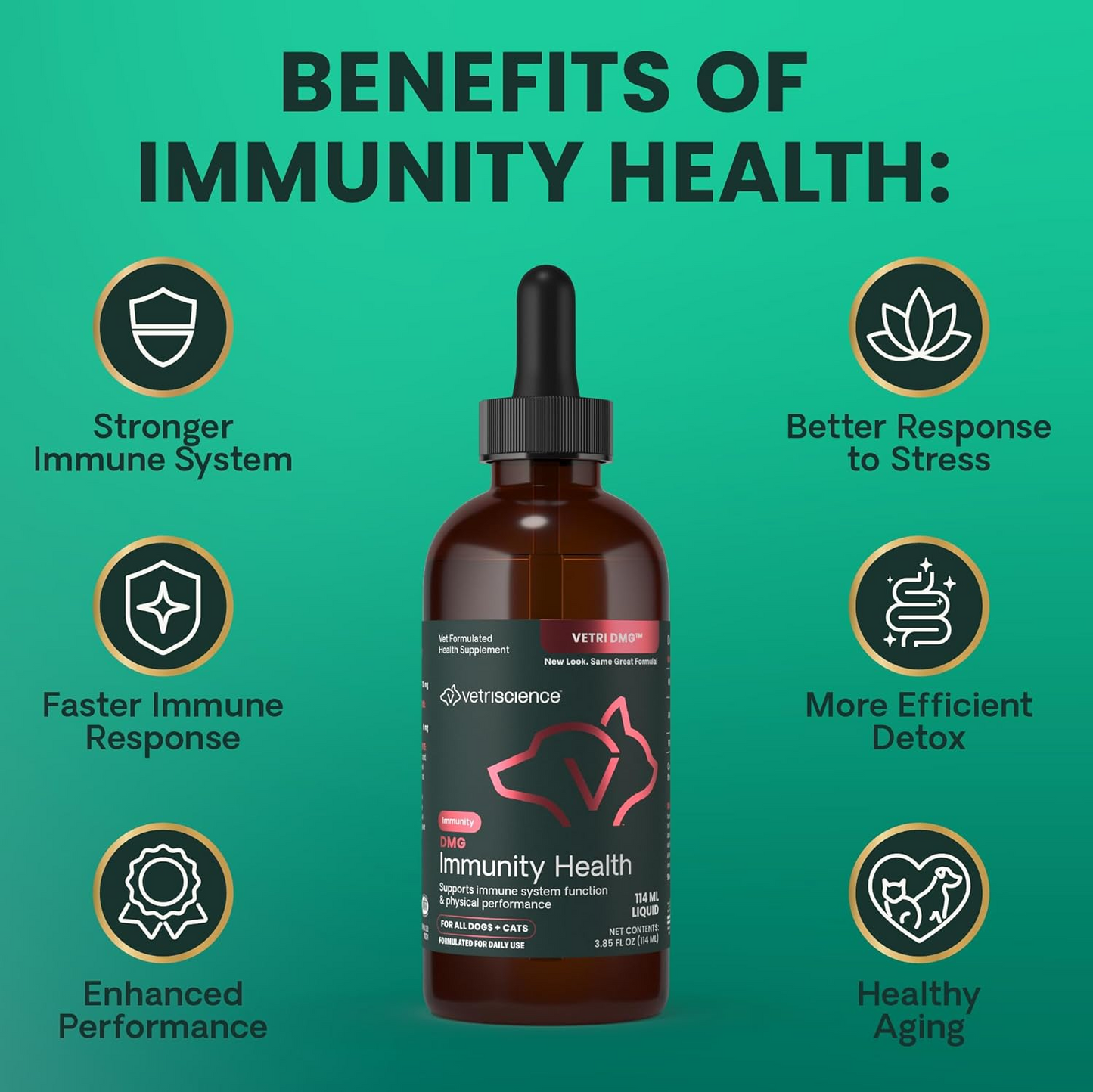 VetriScience DMG Immunity Health Liquid for Dogs & Cats