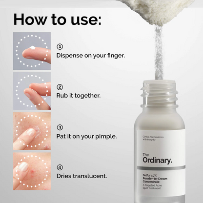 The Ordinary Sulfur 10% Powder-to-Cream Acne Spot Treatment