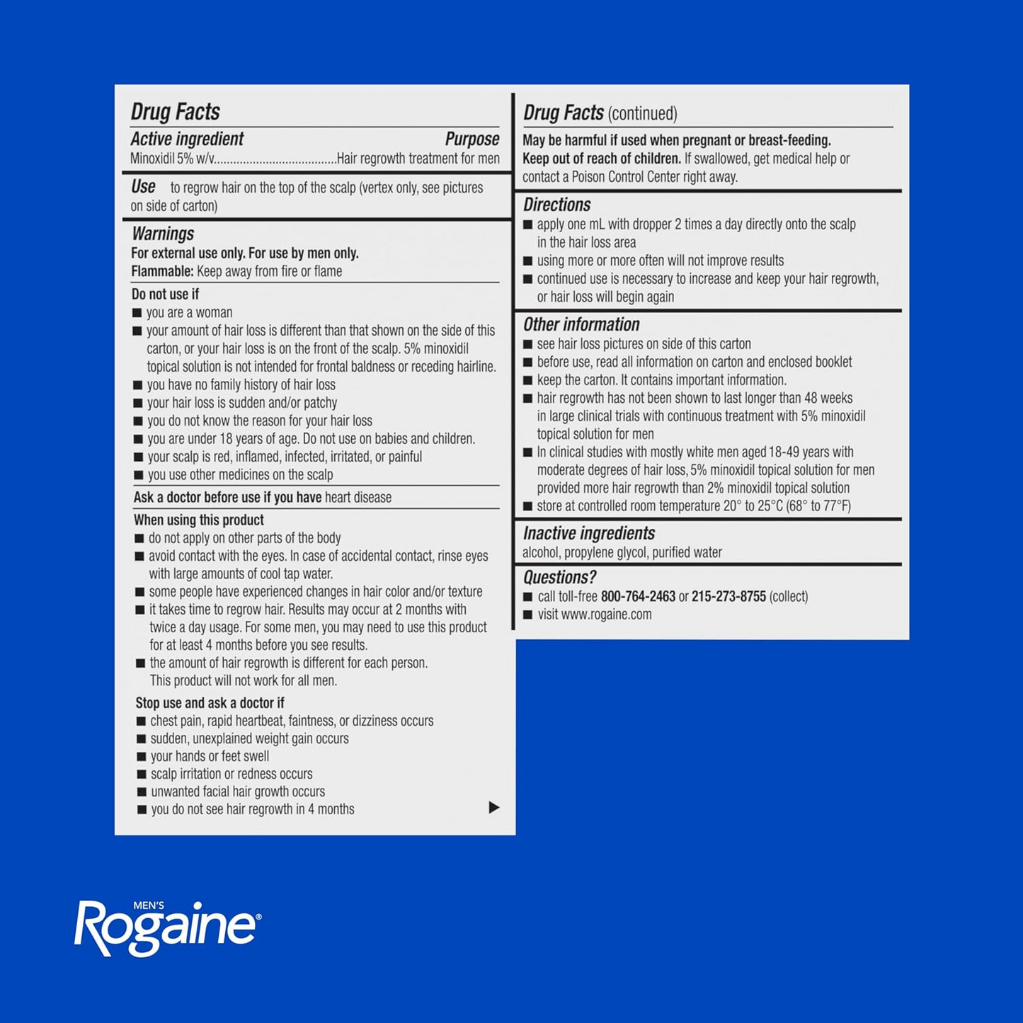 Rogaine Men's Extra Strength 5% Minoxidil Solution